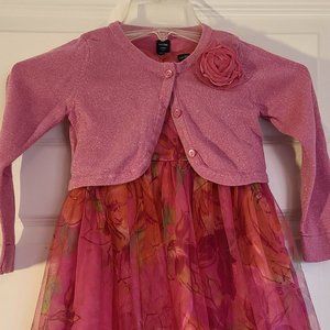 Toddler Baby Gap floral dress with sweater - size 4